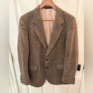 Men's vintage 80s/90s Harris Tweed Brown Herringbone Blazer